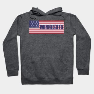 Minnesota State in American Flag Hoodie